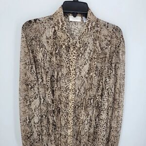 Chico´s Snakeskin Print Button-Up Blouse size XL